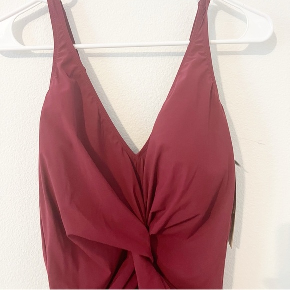 NWT NEW Gottex Contour One Piece Swimsuit Merlot Size 14 - Picture 3 of 9